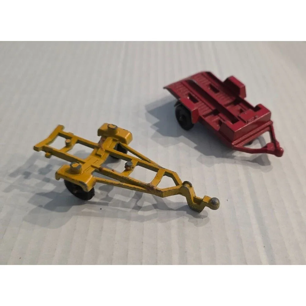 Tootsie Toys Diecast Trailers Vintage 1960s Yellow and Red Lot of 2 Made in USA